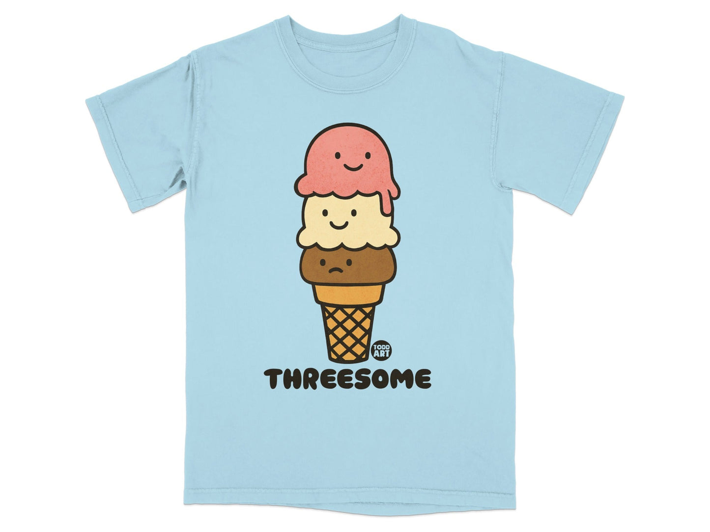 Threesome Ice Cream Design Graphic T-shirt