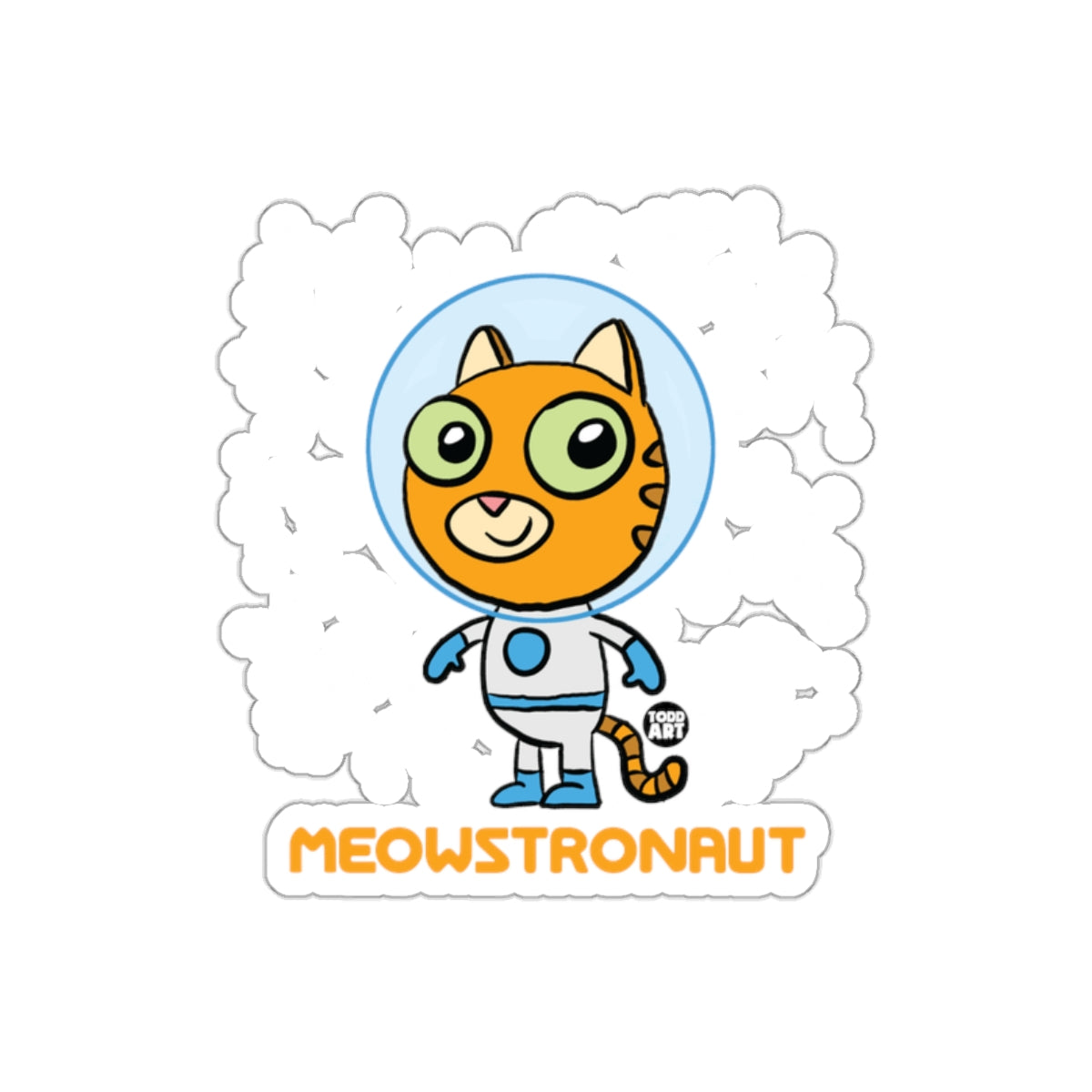 Meowstronaut Cute Cat in Spacesuit Cartoon Sticker