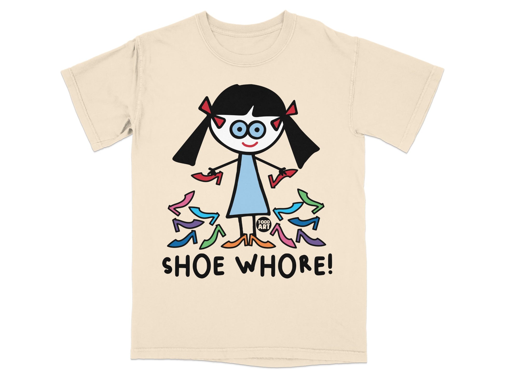 Funny Cartoon Character Shoe Lover Graphic T-Shirt