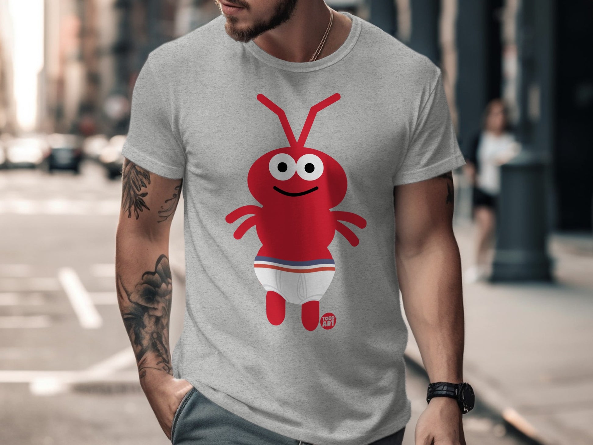 Cute Red Cartoon Character Graphic Tee Shirt