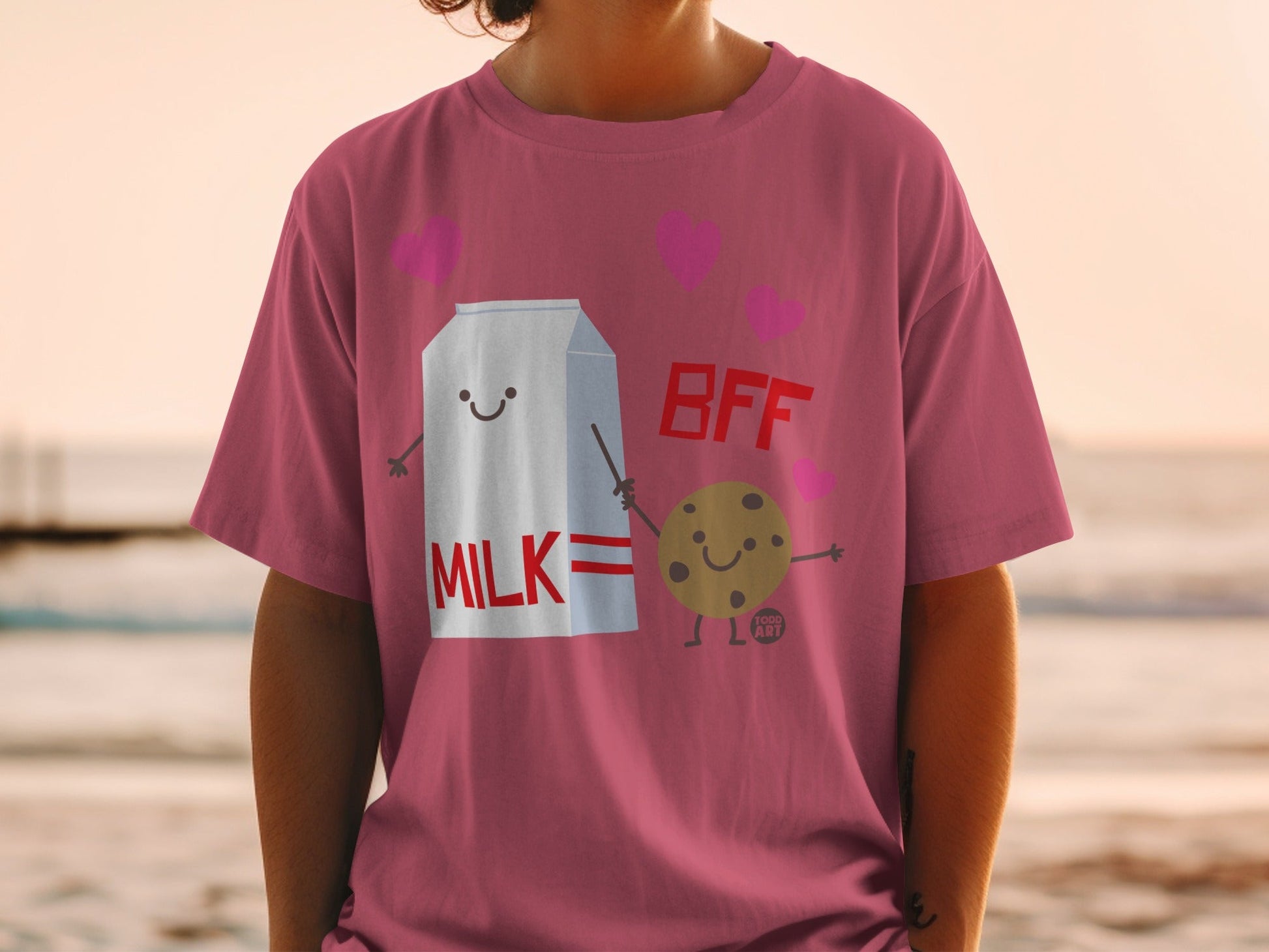 Cute Milk and Cookie BFF Friendship T-shirt for Kids