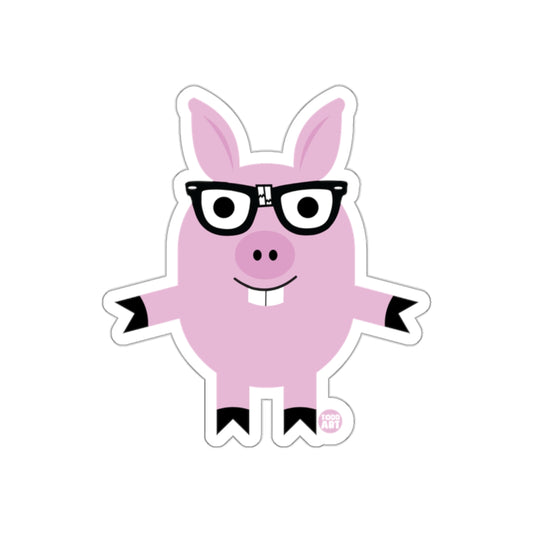 Cute Pig with Glasses Cartoon Sticker for Kids