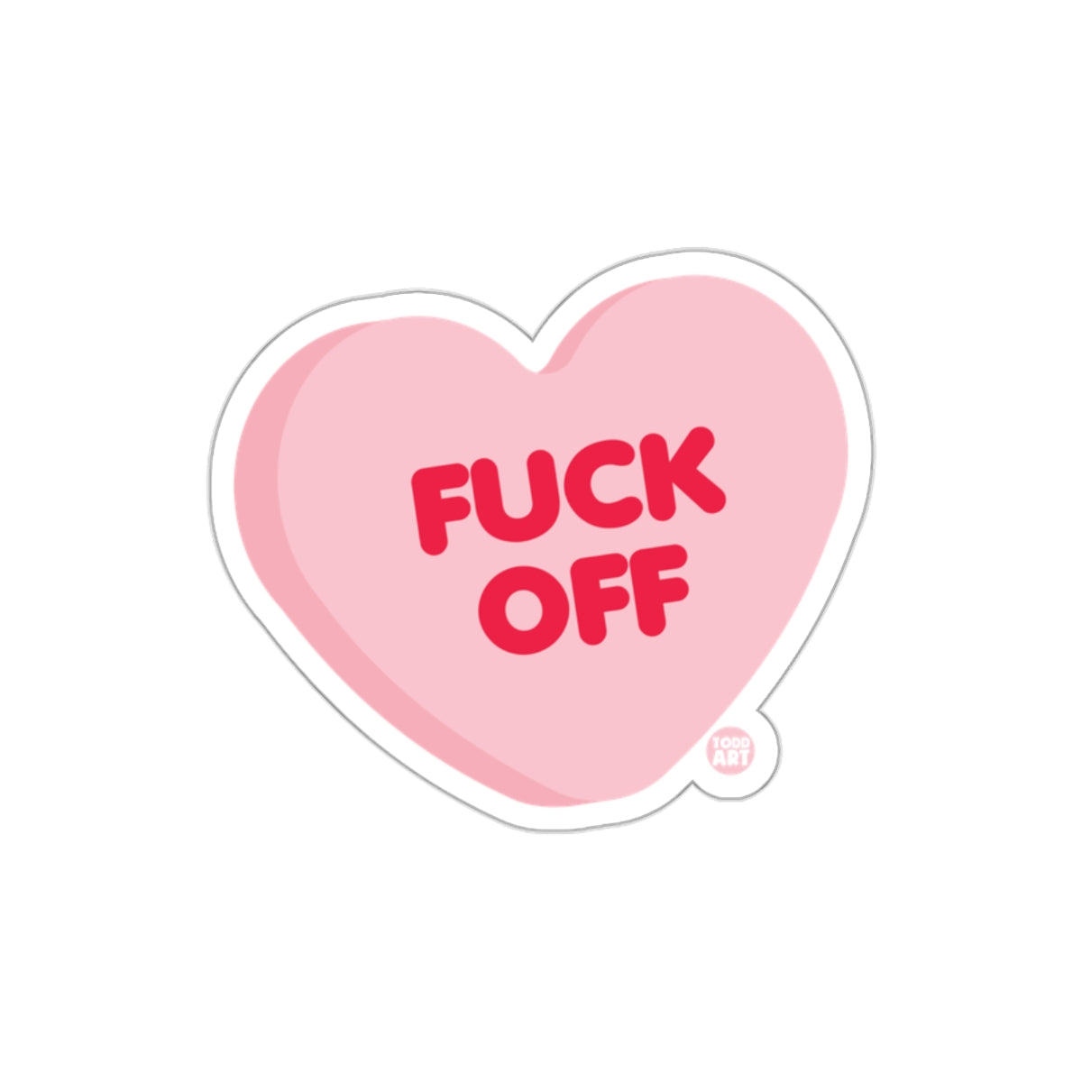 Pink Heart 'Fuck Off' Sticker for Unique Style