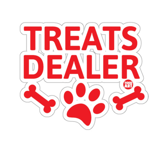Treats Dealer Red and White Sticker for Pet Lovers