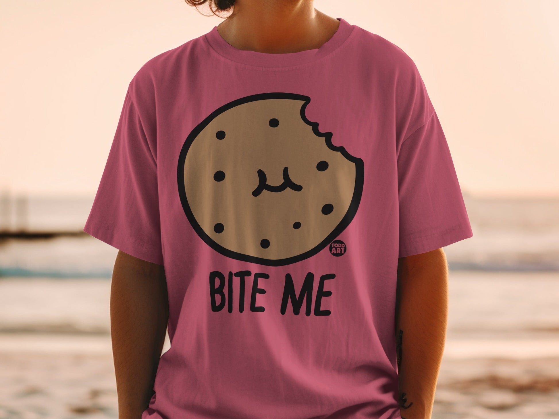 Bite Me Cookie Design Short Sleeve T-shirt