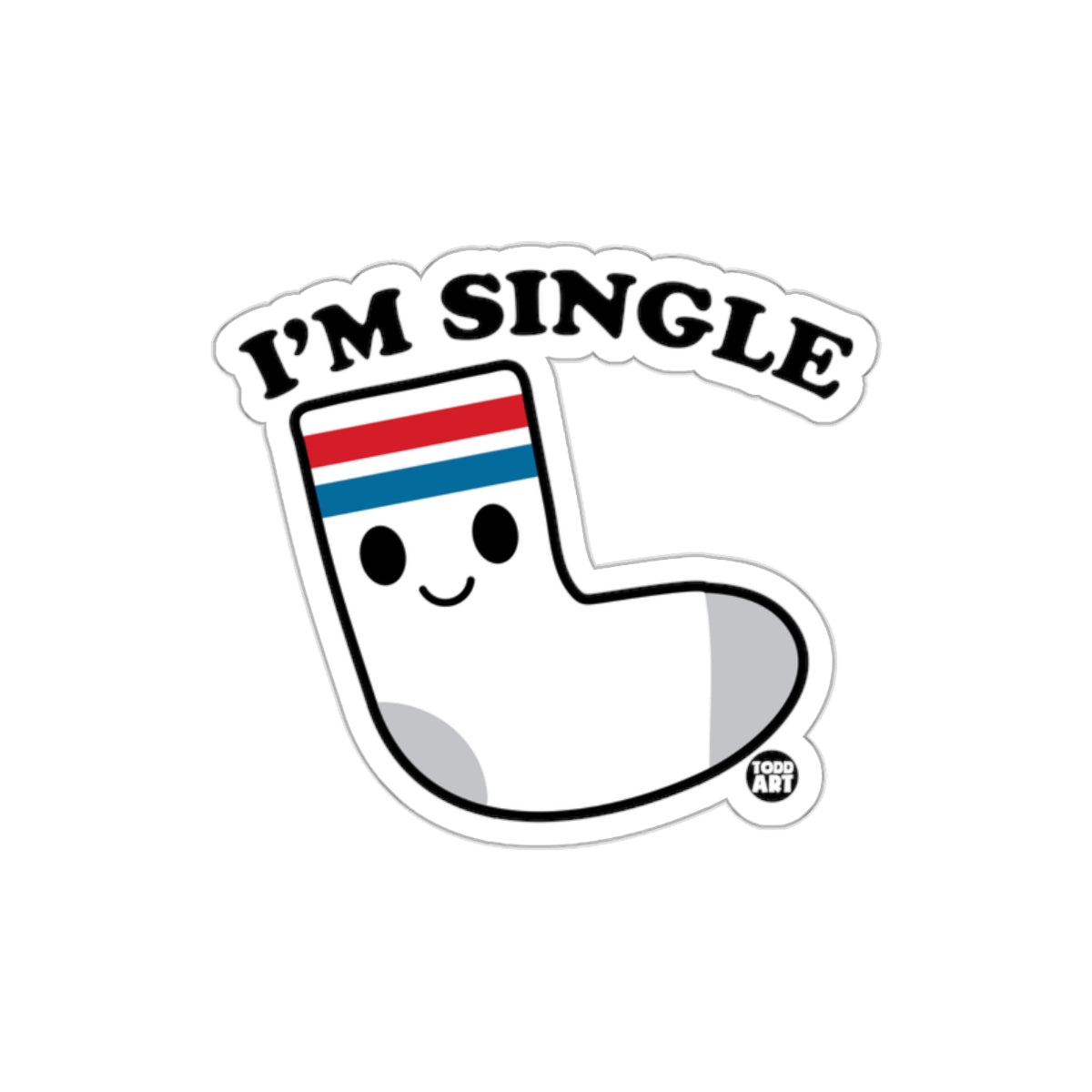 I'm Single Cute Cartoon Sock Fun Sticker Product