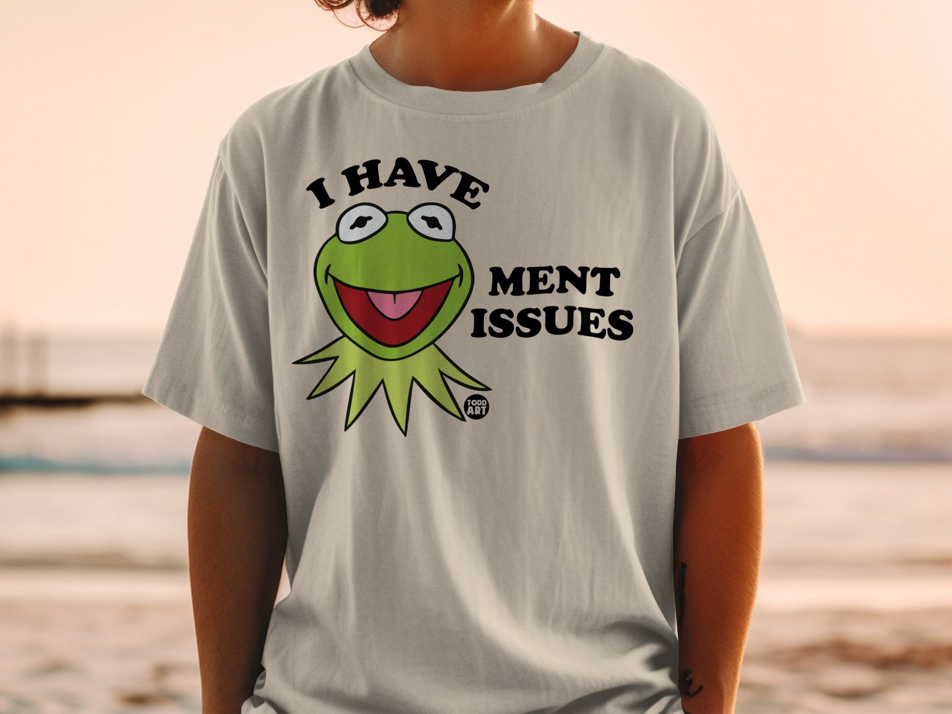 Kermit the Frog T-shirt with text "I HAVE MENT ISSUES".