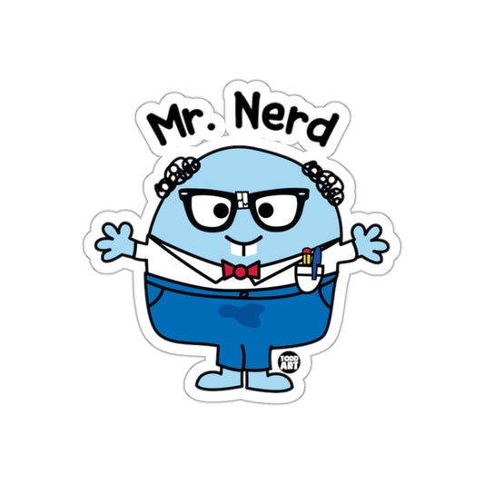 Mr. Nerd Cartoon Character Sticker for All Ages