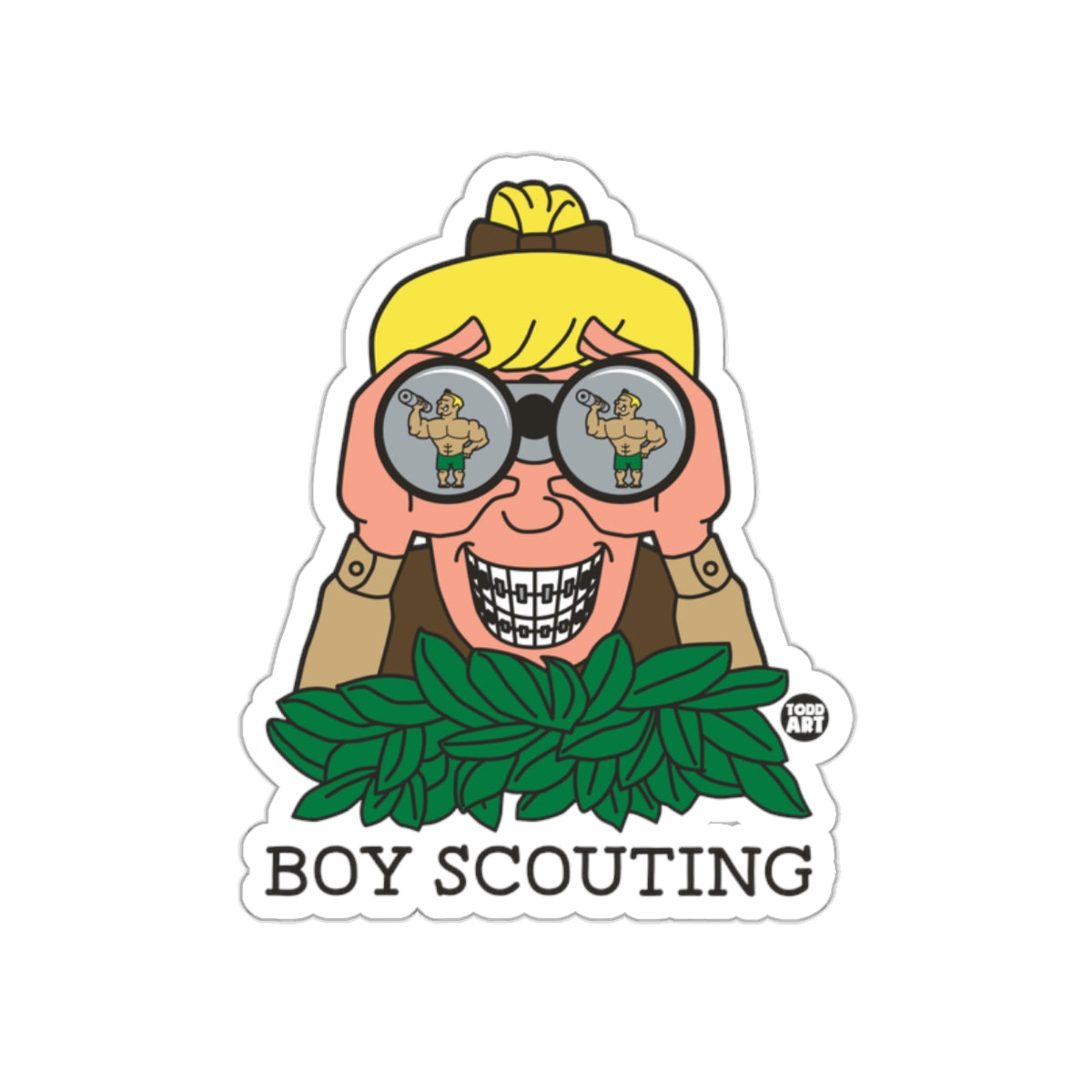 Boy Scouting Fun Cartoon Character Sticker