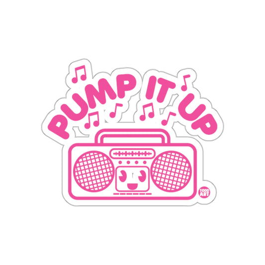 Pump It Up Boombox With Music Notes Illustrated Stickers