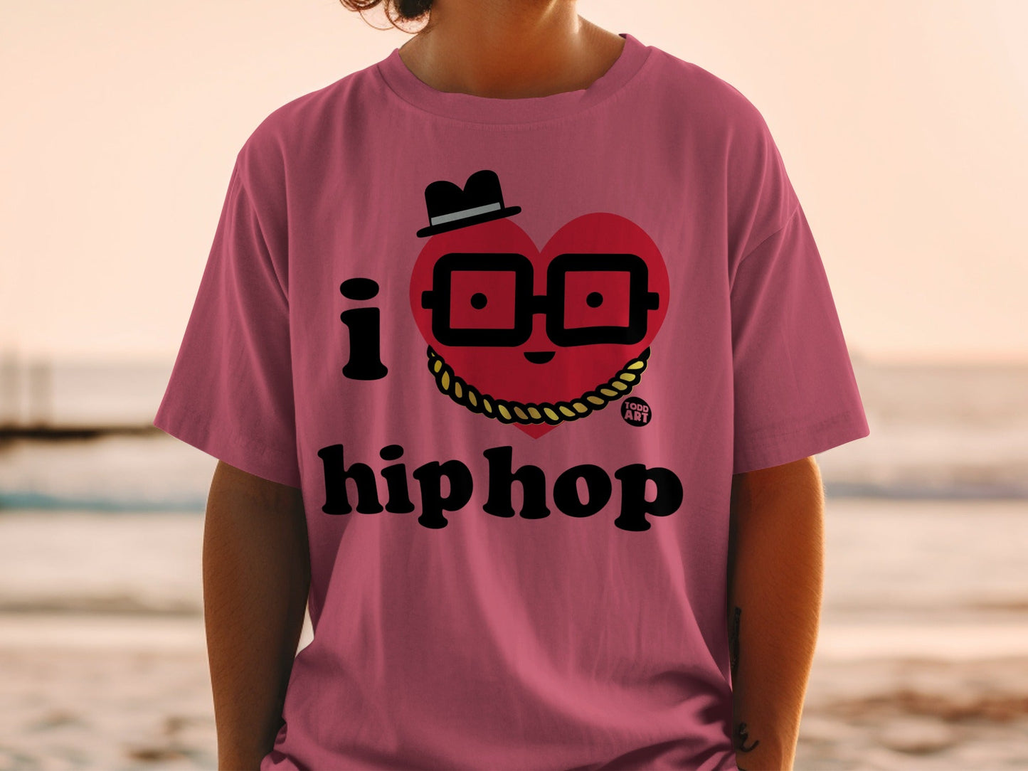 I Love Hip Hop Graphic Tee With Cute Heart Design