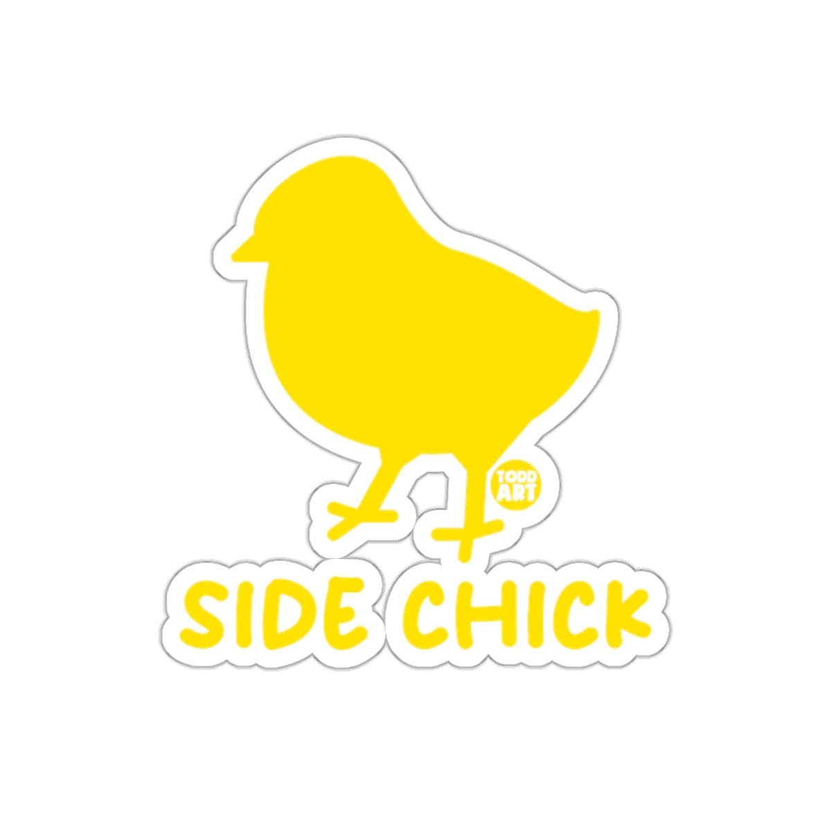 Side Chick Yellow Sticker For Unique Fun Look