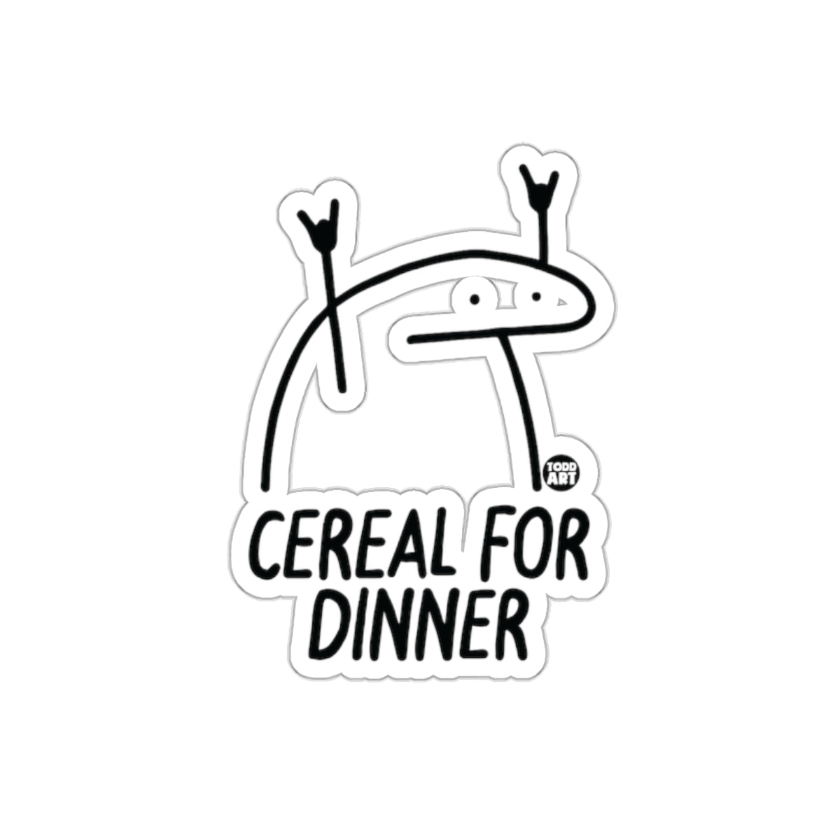 Funny Cereal for Dinner Cartoon Sticker Product