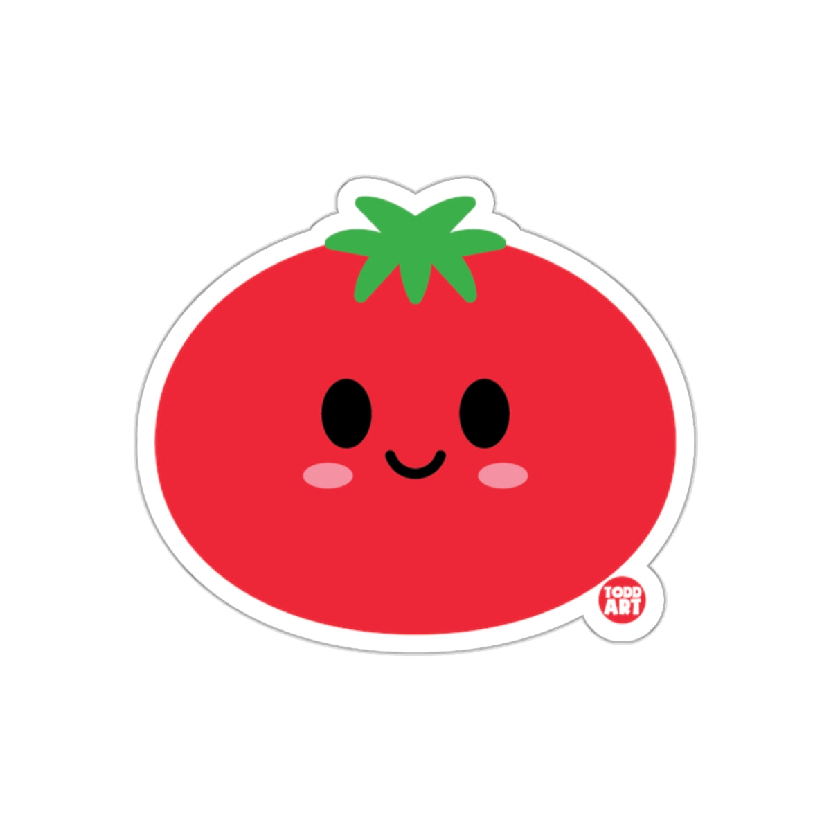 Cute Smiling Tomato Face Sticker Perfect for Kids