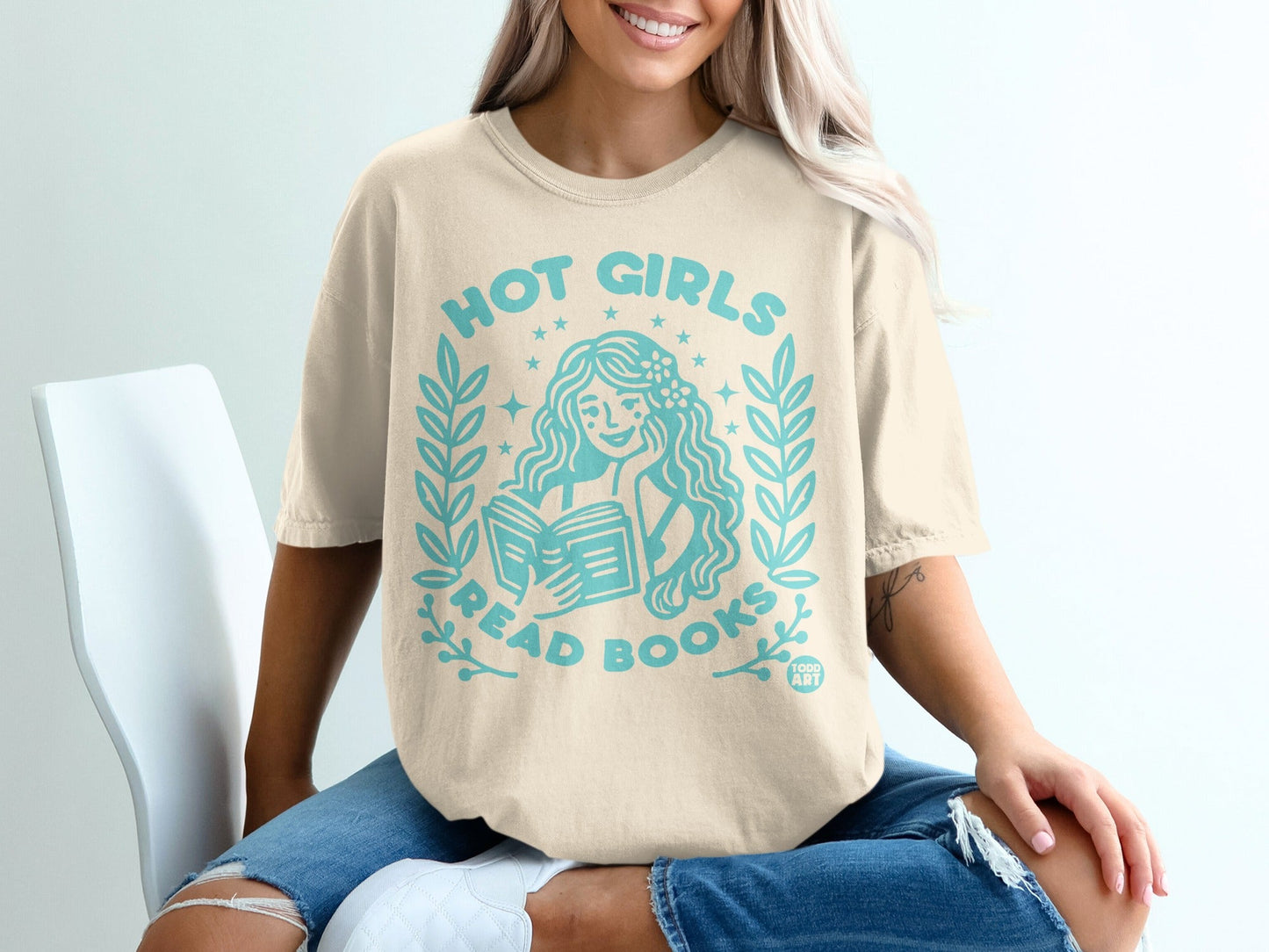 Hot Girls Read Books Graphic Tee Shirt Casual Wear