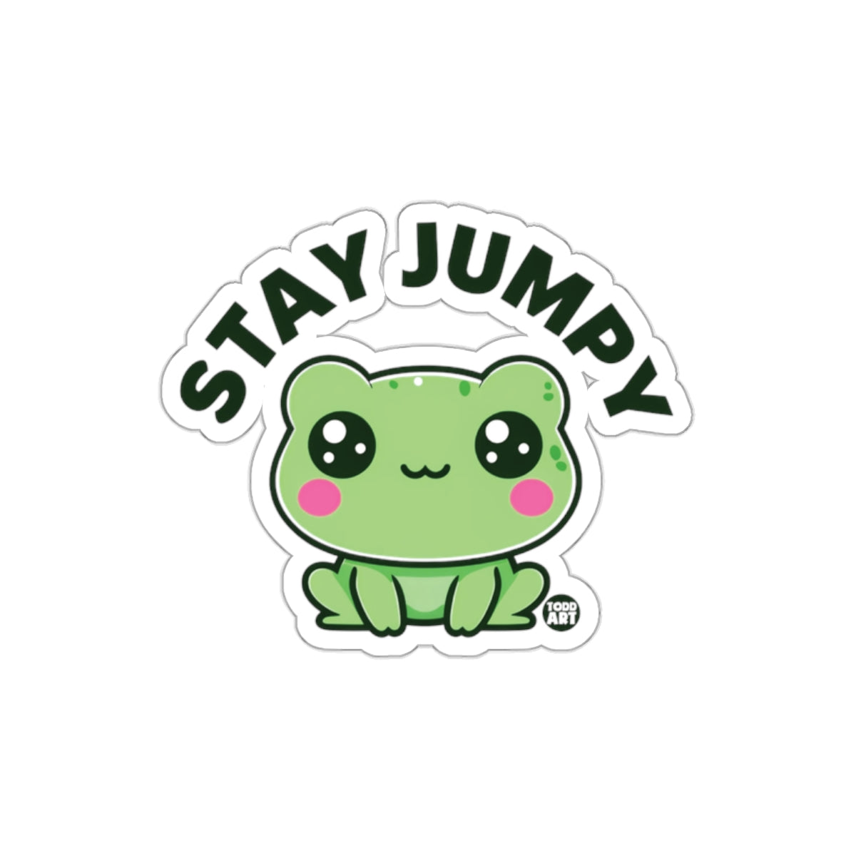 Stay Jumpy Cute Frog Character Sticker Design