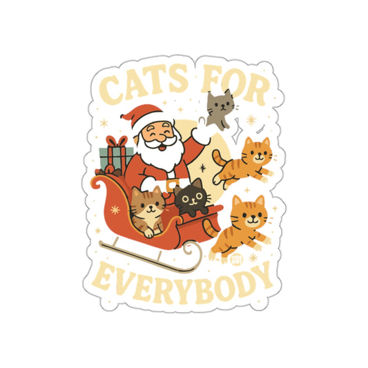 Santa with Cats for Everybody Sticker Christmas Gift