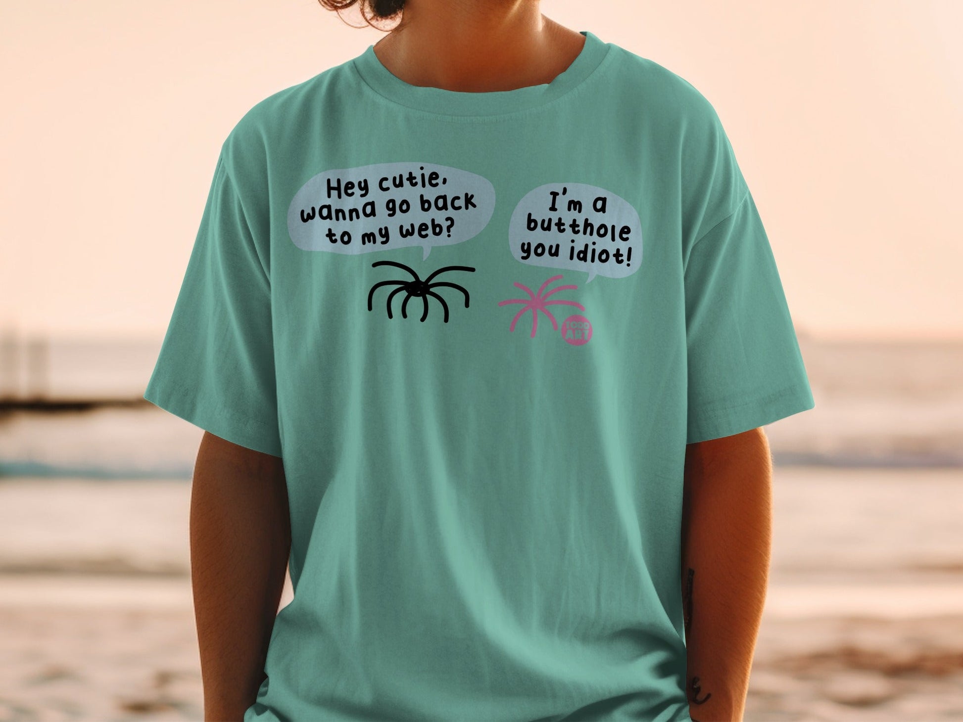 Funny Spider and Palm Tree Conversation T-Shirt