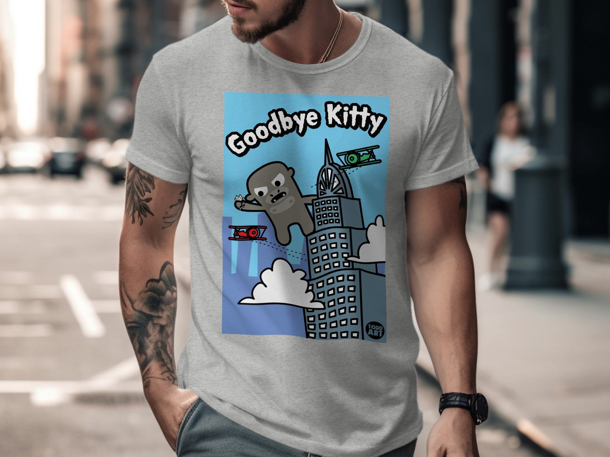 Goodbye Kitty Graphic T-shirt Fun Unique Style