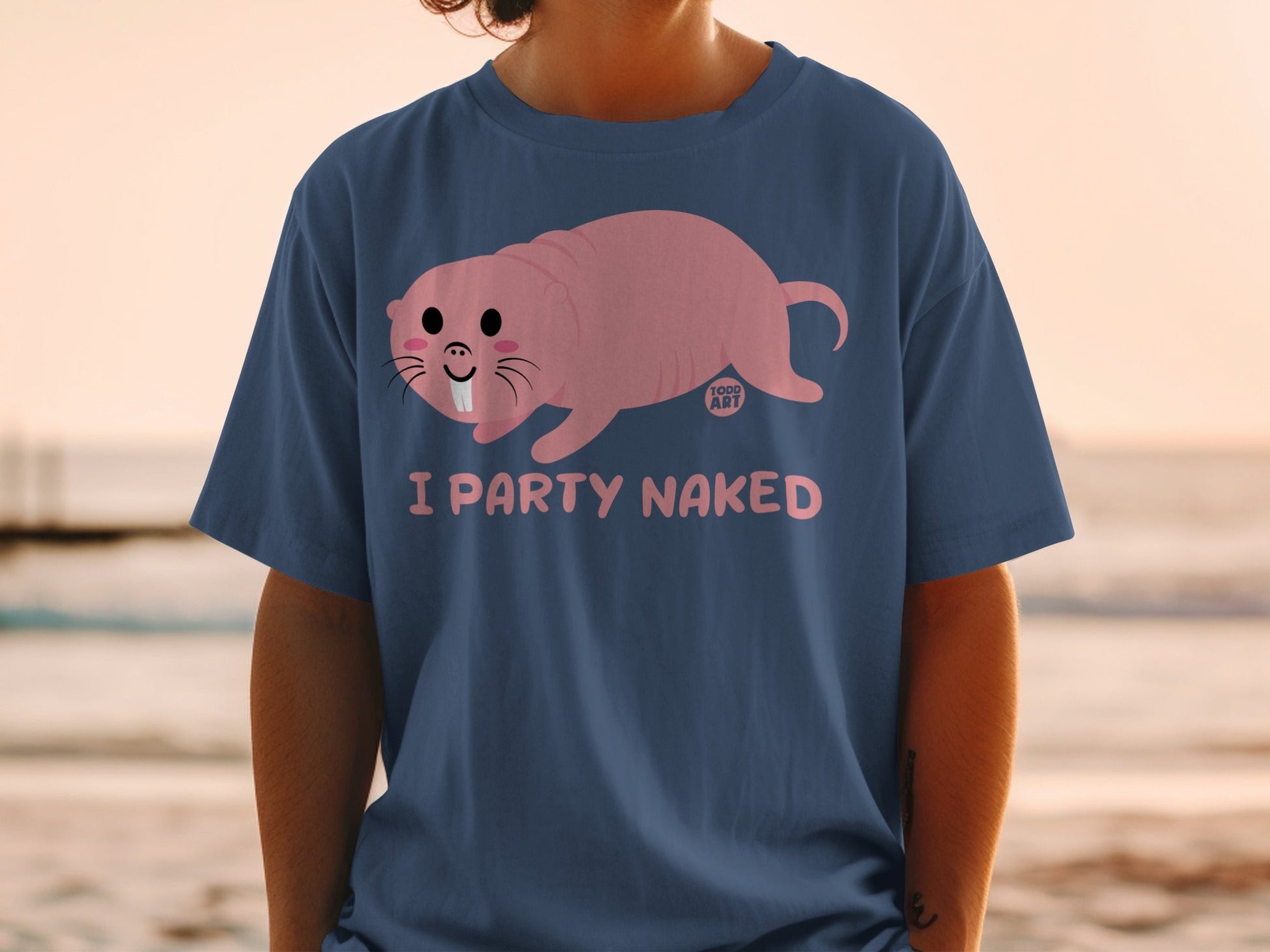 I Party Naked Funny Statement Unisex Tee Shirt