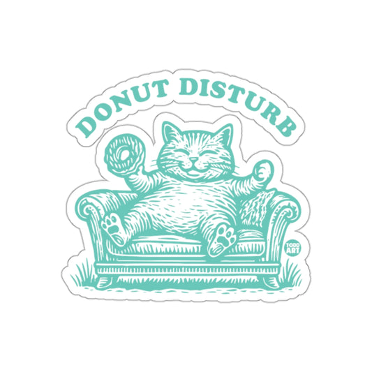 Donut Disturb Cat Resting on Sofa Funny Artwork Stickers
