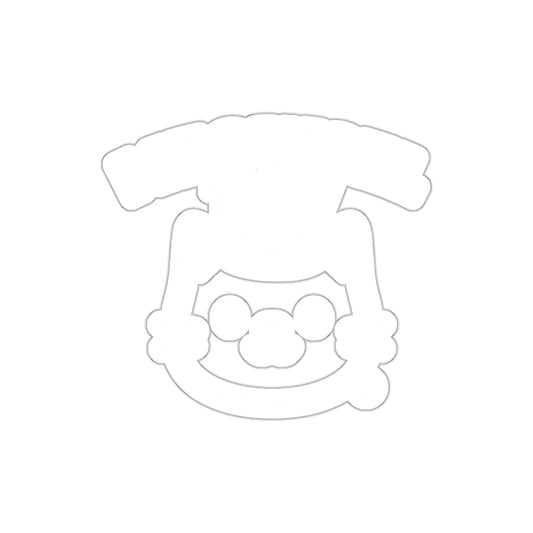 Clown with Big Nose and Hat Outline Sticker