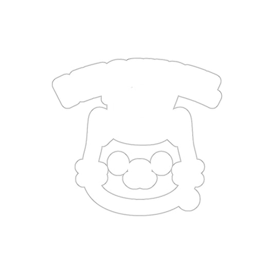 Clown with Big Nose and Hat Outline Sticker