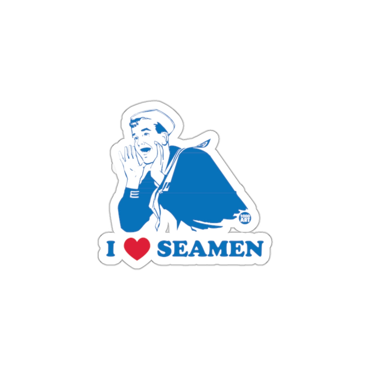 I Love Seamen Funny Sailor Illustration Sticker