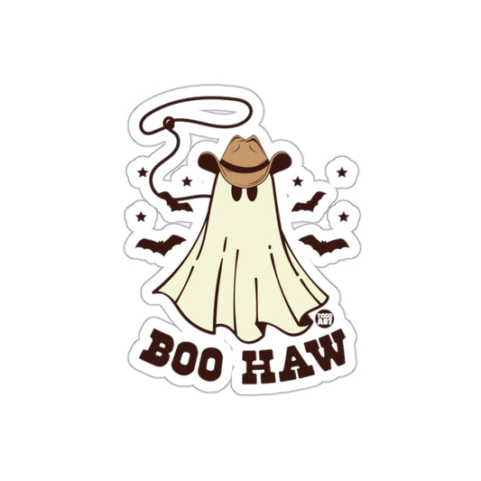Ghost Cowboy Hat Boo Haw Sticker Halloween Decor