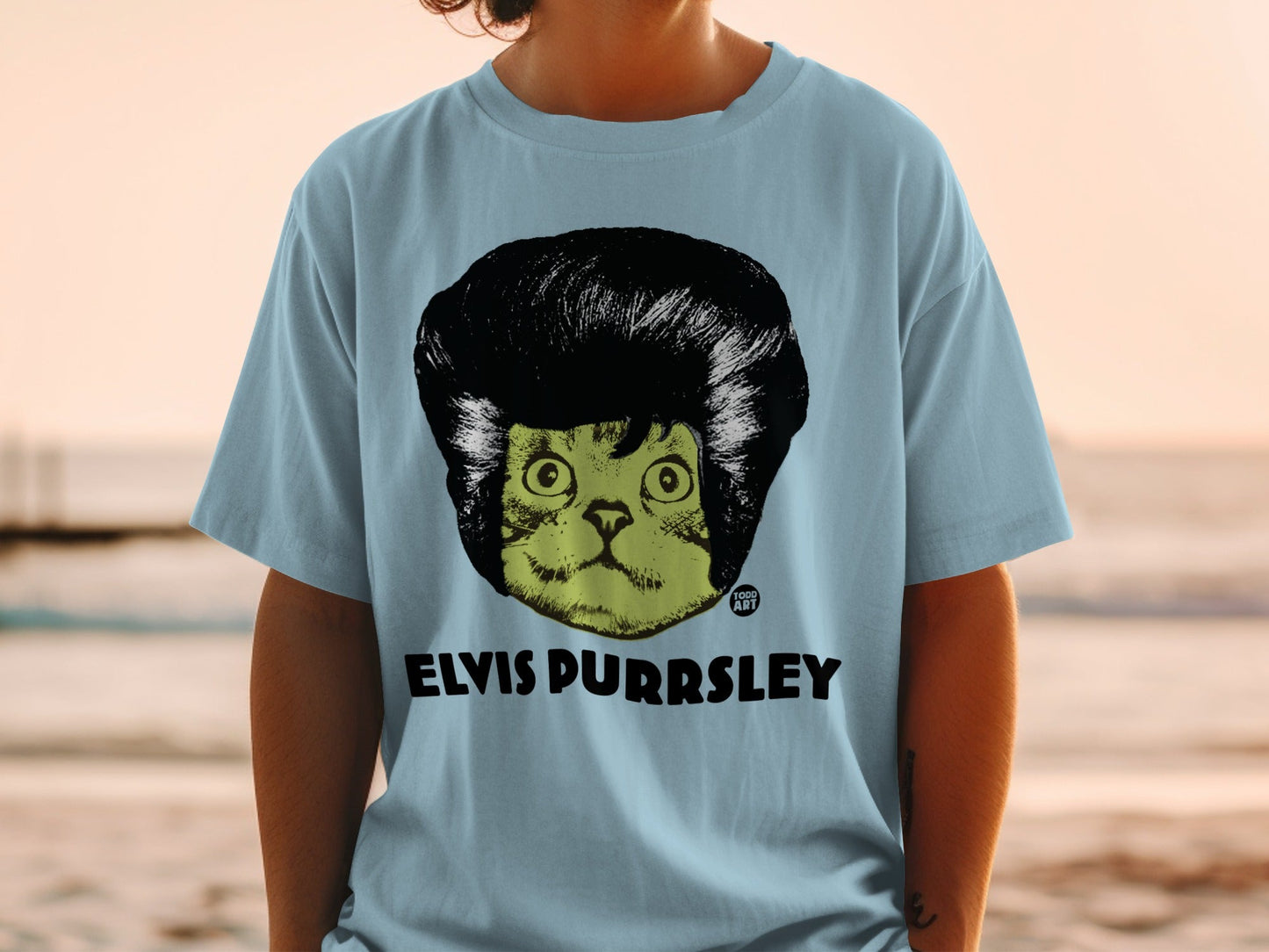 Elvis Purrsley Cat Graphic T-Shirt