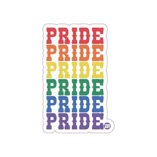 Colorful Pride Sticker with Rainbow Text Design