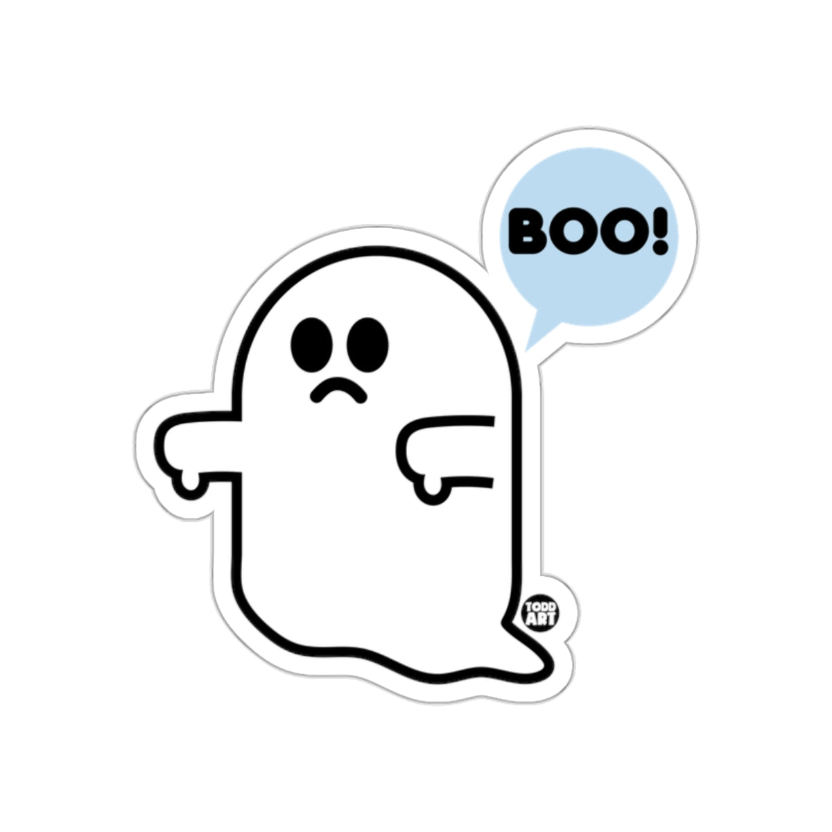 Boo Sad Ghost Design Spooky Halloween Sticker Decor