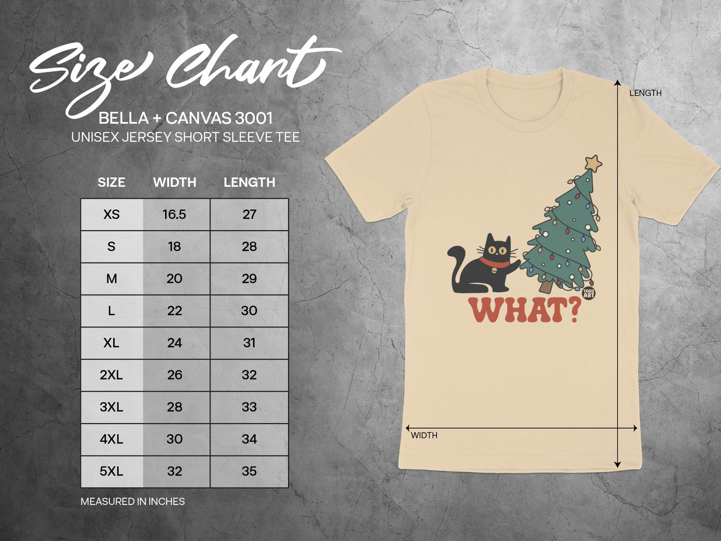 Funny Black Cat with Christmas Tree Short Sleeve Tee