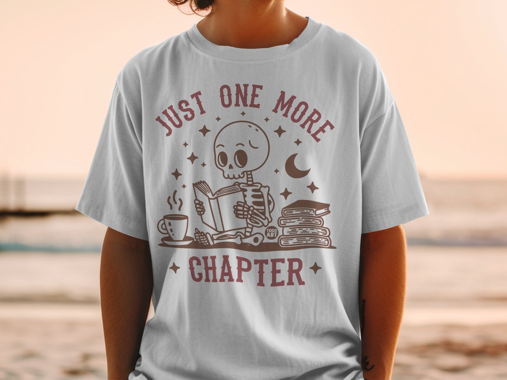 Just One More Chapter Skeleton Reading T-Shirt