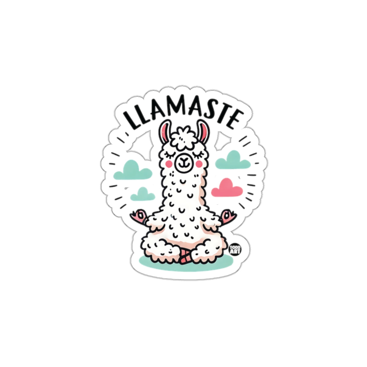 Llamaste Sticker with Cute Meditating Llama Design