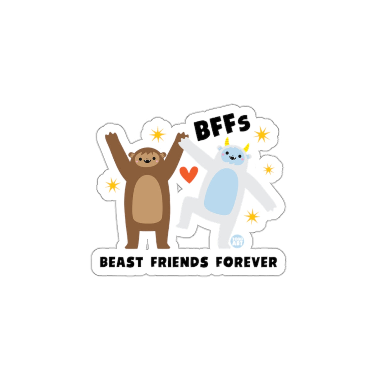 BFFs Beast Friends Forever Funny Cute Sticker