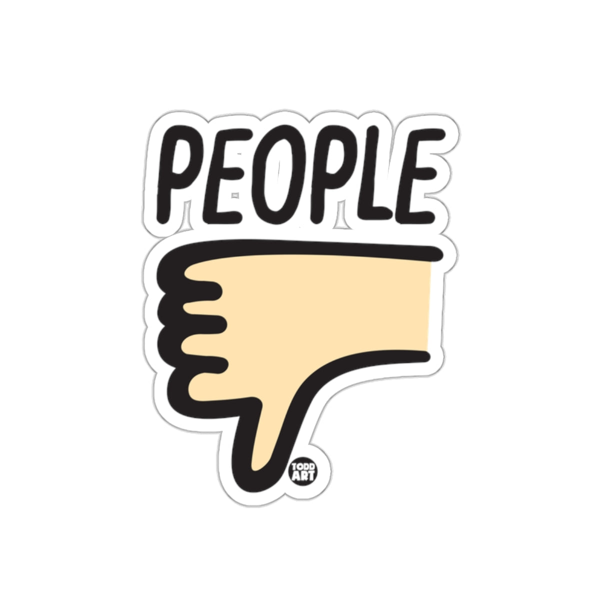 Thumbs Down People Todd Art Sticker Design