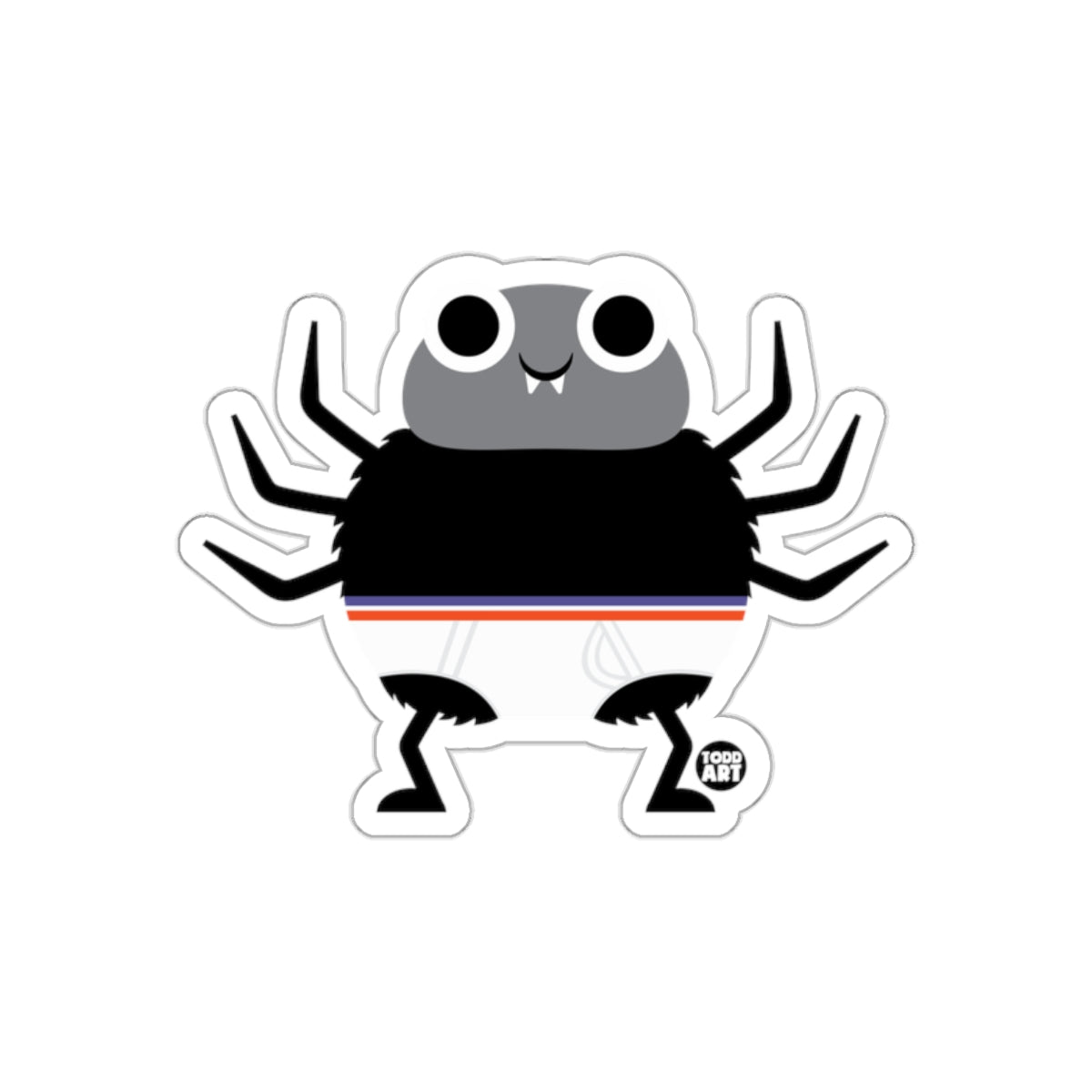 Cute Cartoon Spider with Eight Legs Sticker