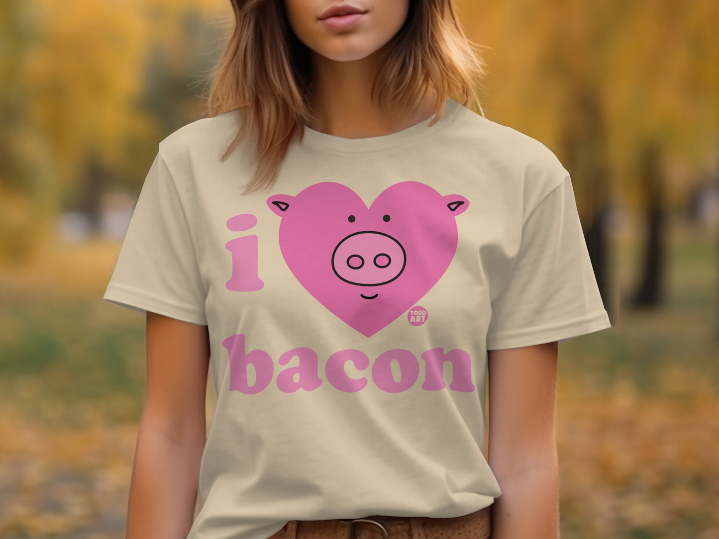 I Heart Bacon Graphic Tee Shirt