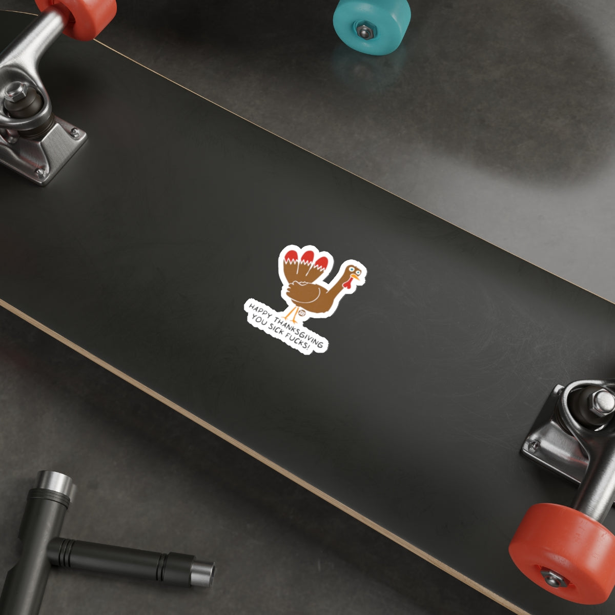 Funny Thanksgiving Turkey Sticker Happy Sack