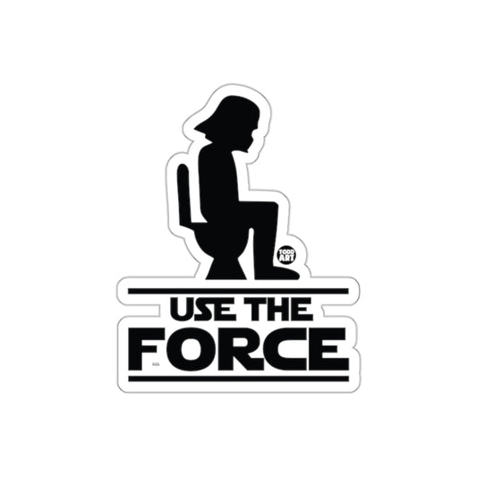 Use The Force Silhouette Funny Bathroom Humor Stickers