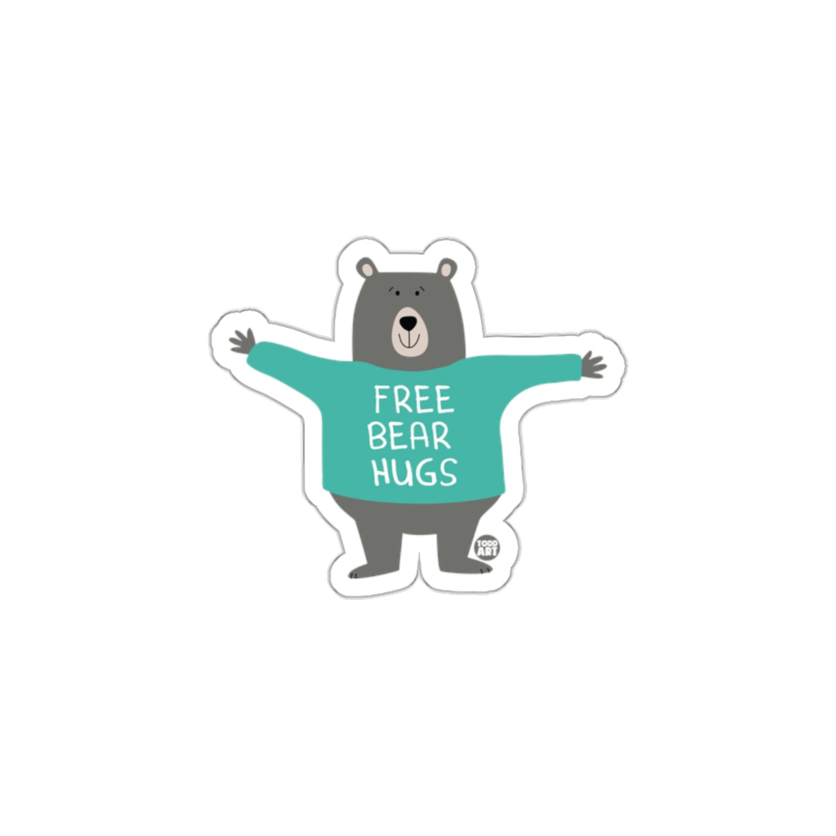 Cute Bear with Free Bear Hugs Sticker for Kids