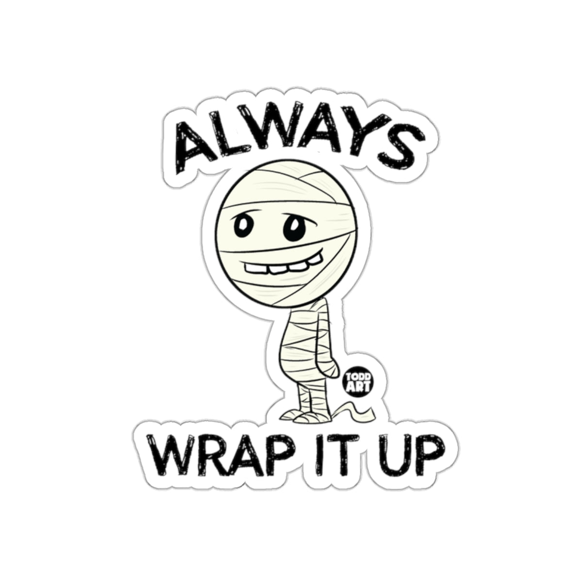 Always Wrap It Up Cute Mummy Sticker Fun Decal