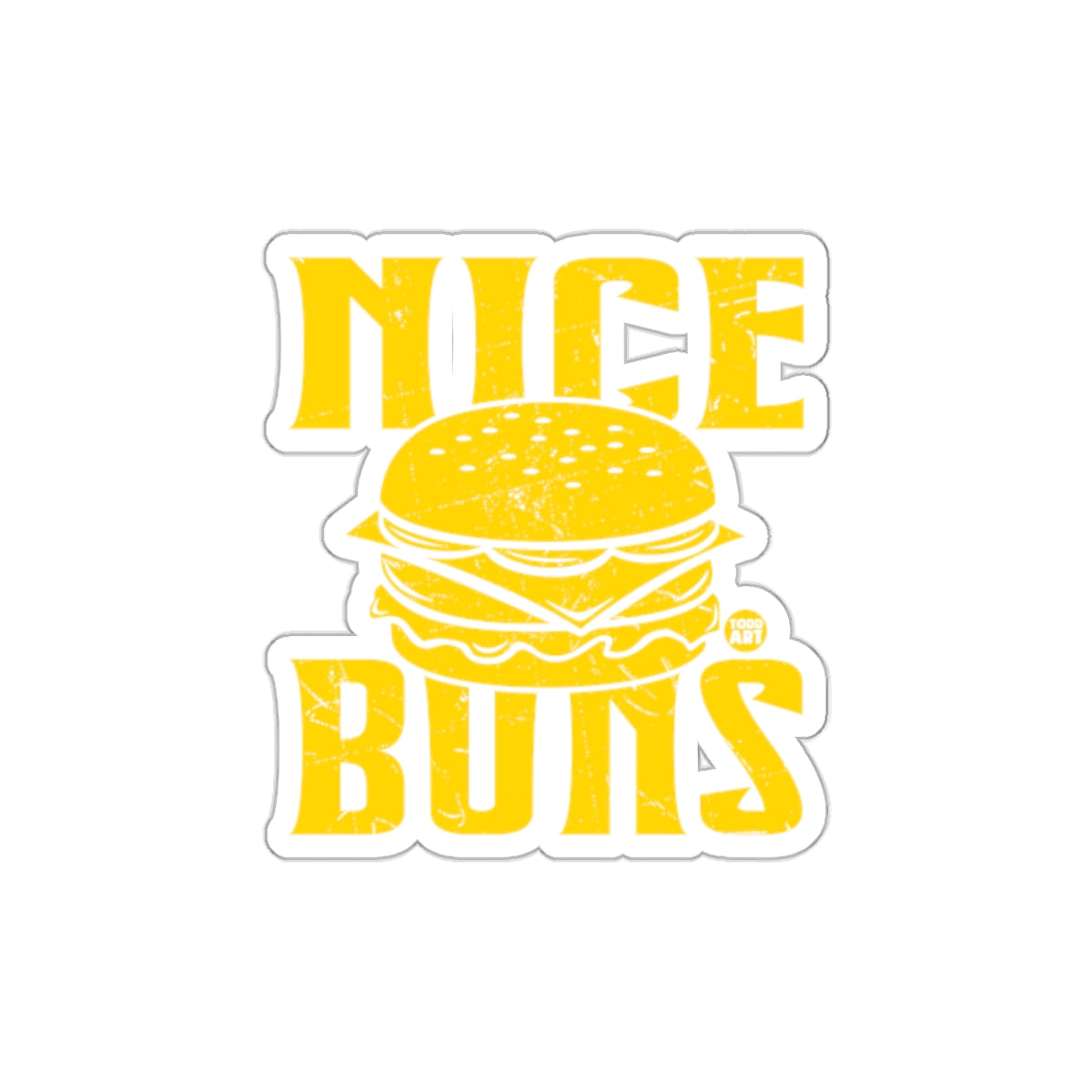 Funny Nice Buns Cheeseburger Graphic Sticker