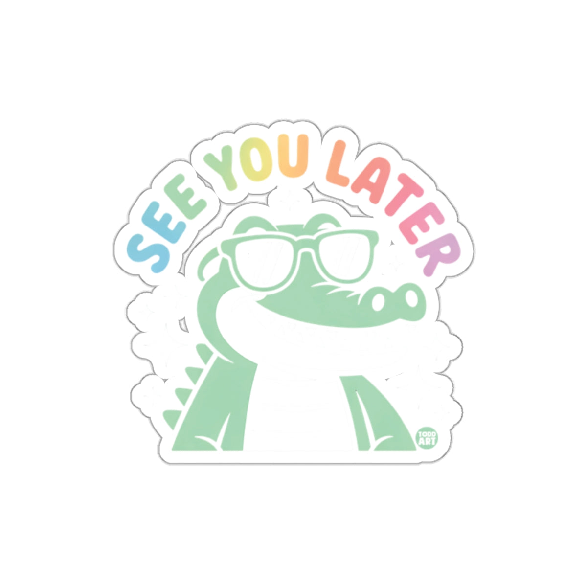 See You Later Alligator Cute Crocodile Waving Stickers