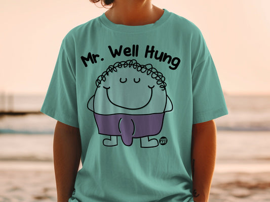 Mr. Well Hung Funny Cartoon Character T-shirt