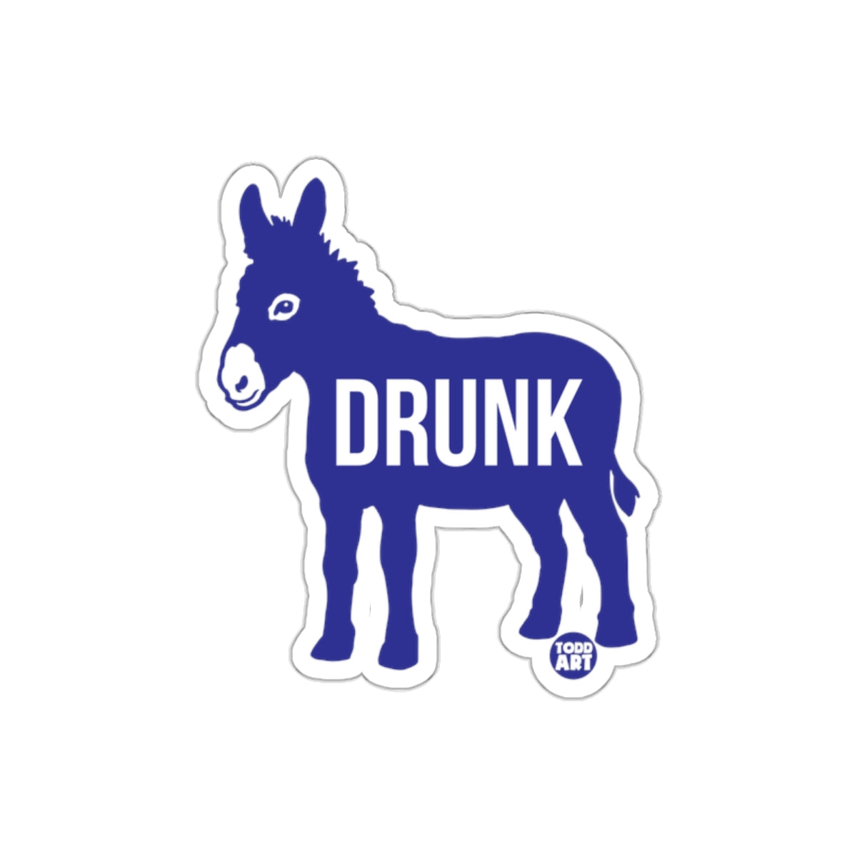 Blue Donkey Drunk Graphic Sticker for Fun Decor