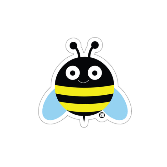 Cute Smiling Bee with Blue Wings Sticker Product
