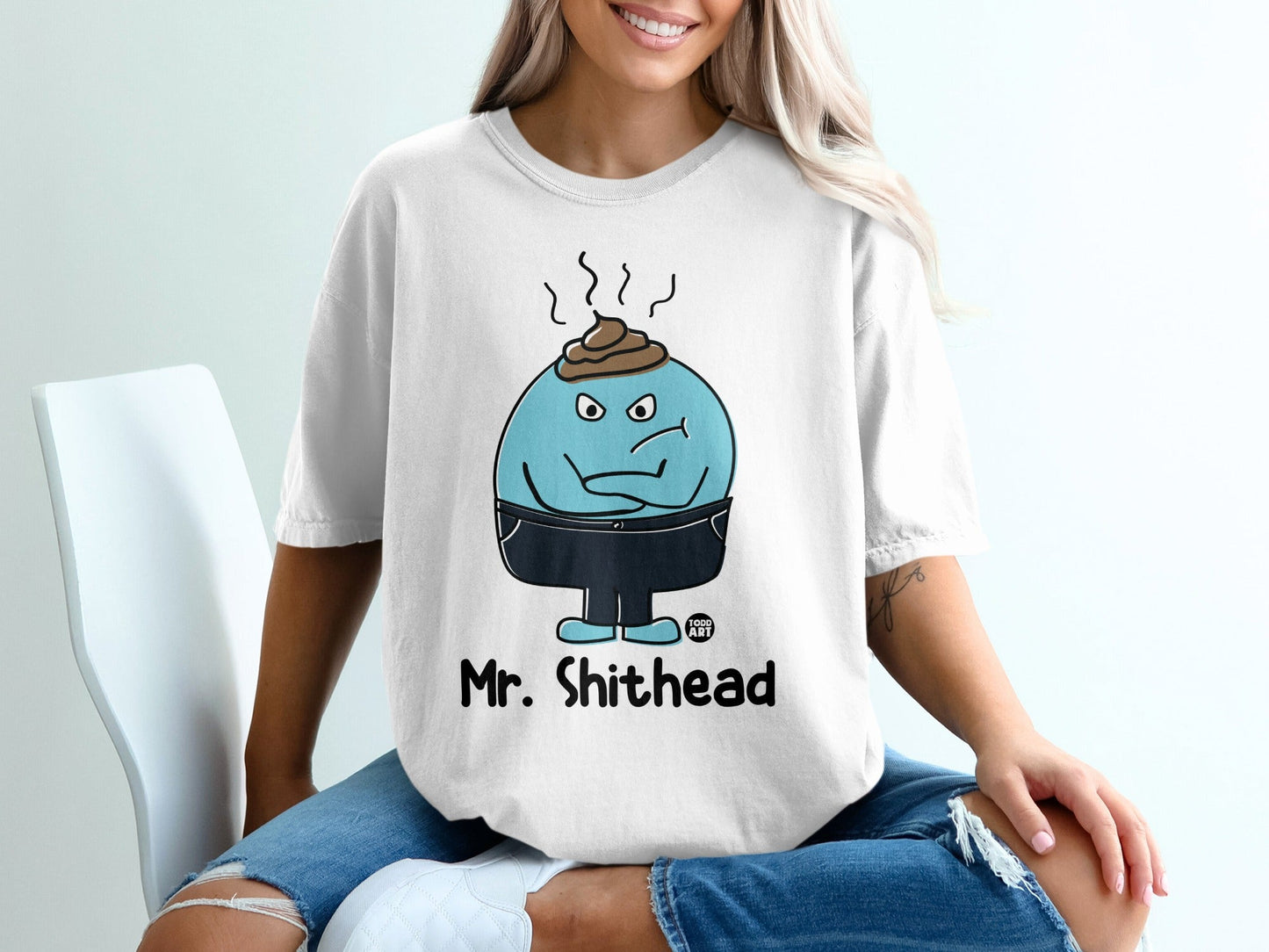 Mr. Shithead Cartoon Humor Tee Shirt Todd Art