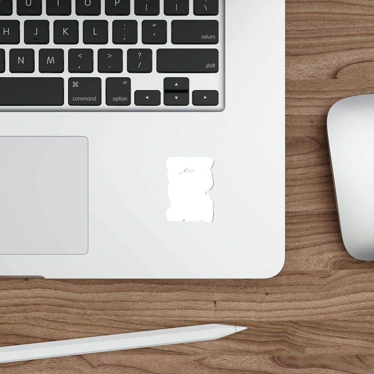 Minimalist White Bear Decal for Laptop or Device Decoration